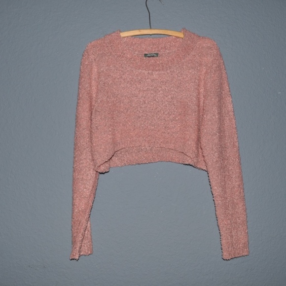 New WILD FABLE Pink Cropped Hi-Lo Pullover sz L - Picture 4 of 8
